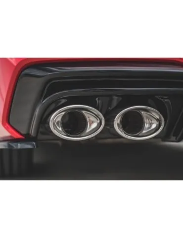 Lame / Diffuseur du Pare-chocs Arrière + Canule d'échappement Inox factice AUDI A7 C8 S-LINE    Chrome - Maxton