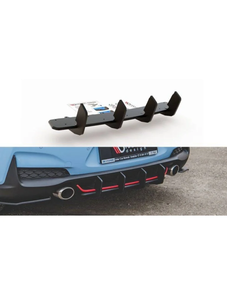 sport Durabilité Central Diffuseur Arrière V.2 HYUNDAI I30 N MK3 Hatchback - Maxton