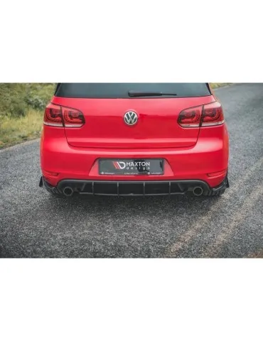 sport Durabilité Lame de Pare-chocs Arrière + Volets latéraux VOLKSWAGEN GOLF GTI Mk6 - Maxton
