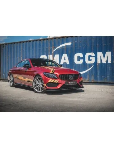 sport Durabilité Lame de Pare-chocs Avant + Volets latéraux MERCEDES - AMG C43 Coupe C205 - Maxton