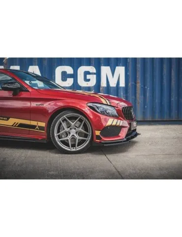 sport Durabilité Lame de Pare-chocs Avant + Volets latéraux MERCEDES - AMG C43 Coupe C205 - Maxton