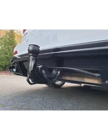 Lame / Diffuseur du Pare-chocs Arrière + Canule d'échappement Inox factice AUDI S6 / A6 S-LINE C8   - Maxton