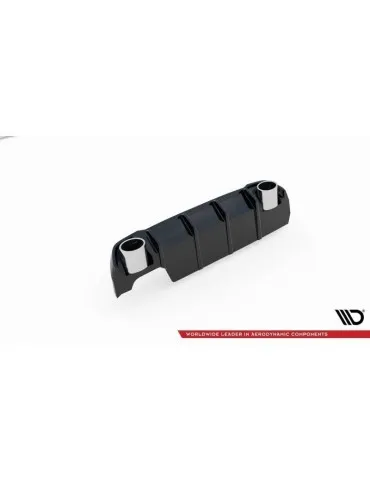 Lame / Diffuseur du Pare-chocs Arrière + Canule d'échappement Inox factice PEUGEOT 308 SW MK2 Facelift   - Maxton