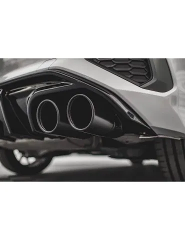 Lame / Diffuseur du Pare-chocs Arrière + Canule d'échappement Inox factice AUDI A3 S-LINE Sportback 8Y    Chrome - Maxton