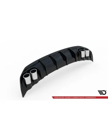 Lame / Diffuseur du Pare-chocs Arrière + Canule d'échappement Inox factice AUDI A3 S-LINE Sportback 8Y   - Maxton