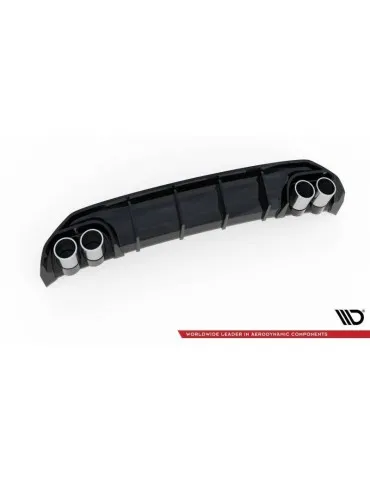 Lame / Diffuseur du Pare-chocs Arrière + Canule d'échappement Inox factice AUDI A3 S-LINE Sportback 8Y   - Maxton