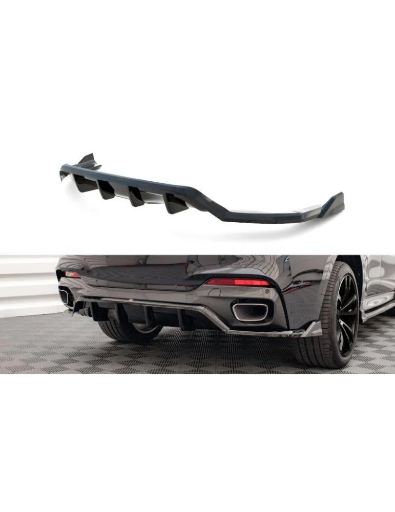Diffuseur central Arrière (avec une barre verticale) BMW X6 M-Pack F16 - Maxton