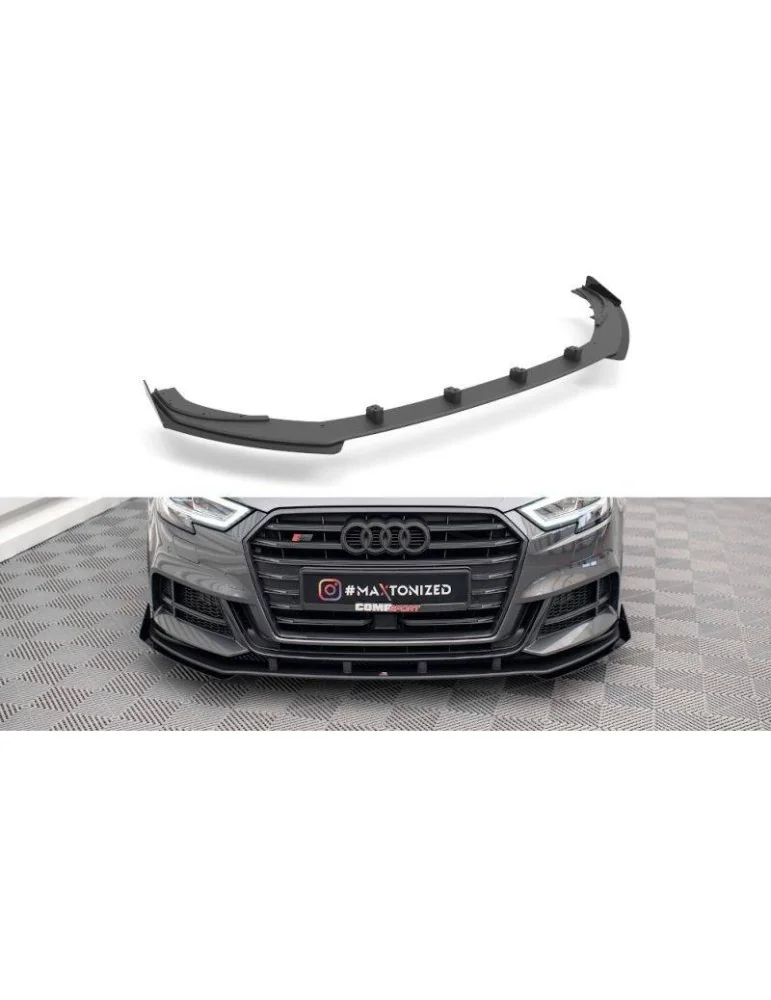 Gamme Street Pro Lame de Pare-chocs Avant V.1 + Volets latéraux AUDI S3 / A3 S-LINE Sportback 8V Facelift - Maxton
