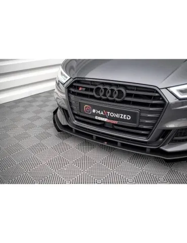Gamme Street Pro Lame de Pare-chocs Avant V.1 + Volets latéraux AUDI S3 / A3 S-LINE Sportback 8V Facelift - Maxton