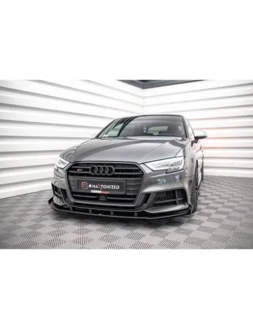 Gamme Street Pro Lame de Pare-chocs Avant V.1 + Volets latéraux AUDI S3 / A3 S-LINE Sportback 8V Facelift - Maxton
