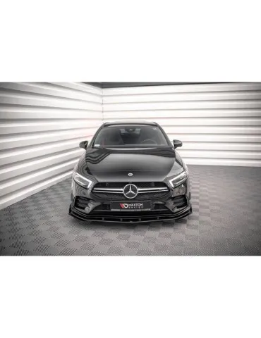 Gamme Street Pro Lame de Pare-chocs Avant + Volets latéraux MERCEDES A35 AMG / AMG-Line AERO Pack W177 - Maxton