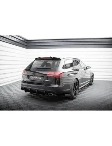 Gamme Street Pro Lame de Pare-chocs Arrière + Volets latéraux AUDI RS6 Avant C6 - Maxton