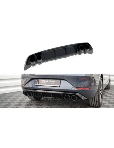 Lame / Diffuseur du Pare-chocs Arrière + Canule d'échappement Inox factice SEAT LEON FR Hatchback Mk4   - Maxton