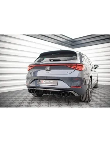 Lame / Diffuseur du Pare-chocs Arrière + Canule d'échappement Inox factice SEAT LEON FR Hatchback Mk4   - Maxton