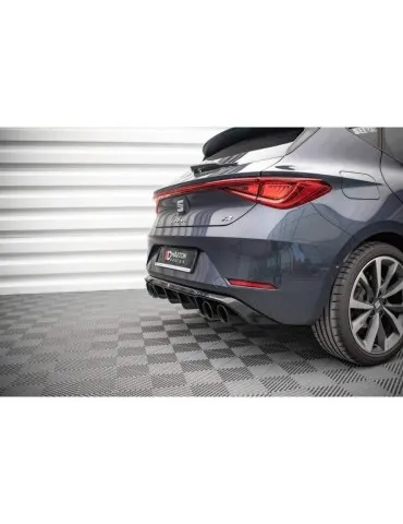 Lame / Diffuseur du Pare-chocs Arrière + Canule d'échappement Inox factice SEAT LEON FR Hatchback Mk4   - Maxton