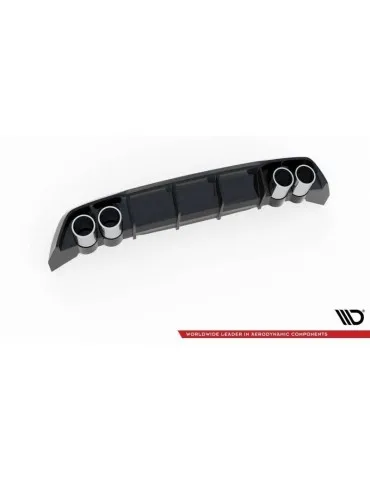 Lame / Diffuseur du Pare-chocs Arrière + Canule d'échappement Inox factice SEAT LEON FR Hatchback Mk4   - Maxton