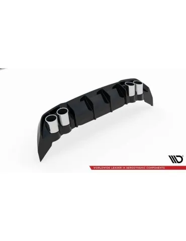 Lame / Diffuseur du Pare-chocs Arrière + Canule d'échappement Inox factice SEAT LEON FR Hatchback Mk4   - Maxton