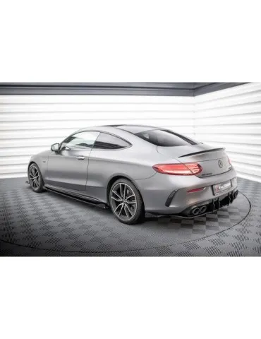 Gamme Street Pro Lame de Pare-chocs Arrière + Volets latéraux MERCEDES-AMG C43 Coupe C205 Facelift - Maxton