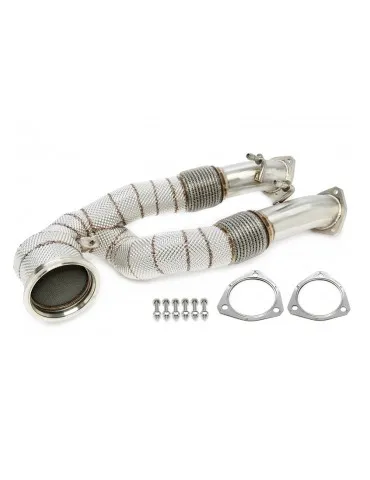 Descente de turbo avec écran thermique et convertisseur catalytique Audi TT-RS 8J 2.5l TFSI  - 340/360cv 2009 - 2014
