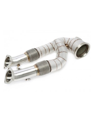 Descente de turbo avec écran thermique et convertisseur catalytique Audi TT-RS 8J 2.5l TFSI  - 340/360cv 2009 - 2014