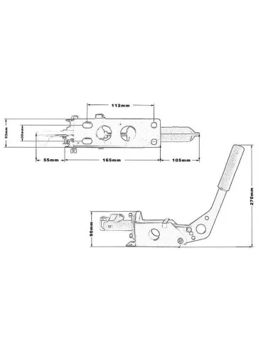 Frein à main hydraulique Vertical/Horizontal réglable 2