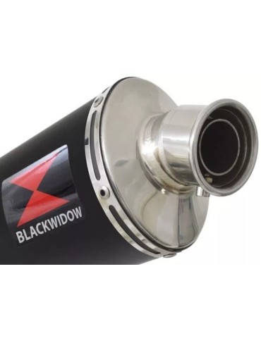 WR 125 R/X 2009/2016 Link Pipe and 300mm Round Black Painted Stainless Steel Silencer