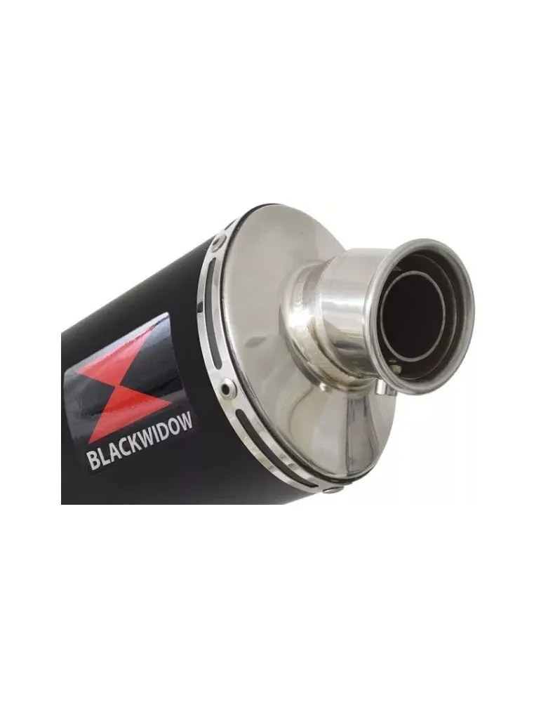 WR 125 R/X 2009/2016 Link Pipe and 300mm Round Black Painted Stainless Steel Silencer