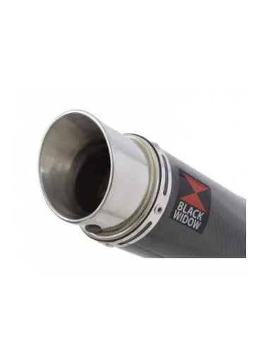 KLE 650 VERSYS 2007-2014 Low Level exhaust link pipe and 200mm round carbon fibre silencer