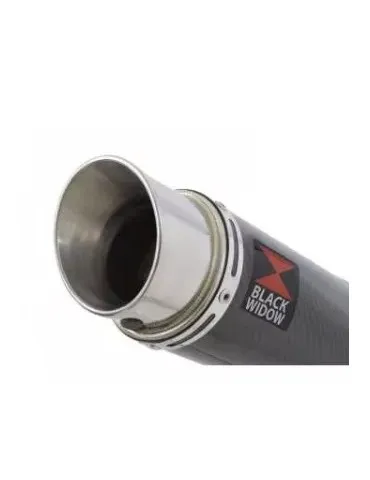 KLE 650 VERSYS 2007-2014 Low Level exhaust link pipe and 200mm round carbon fibre silencer