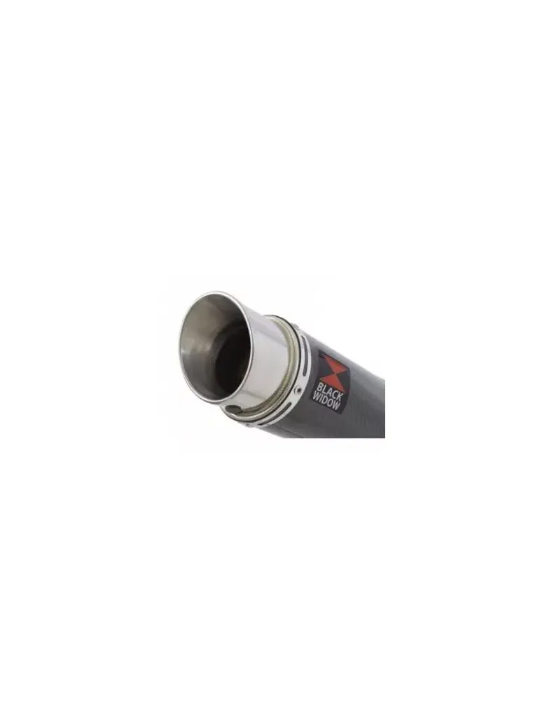 KLE 650 VERSYS 2007-2014 Low Level exhaust link pipe and 200mm round carbon fibre silencer