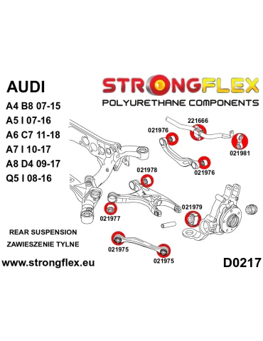  Silent block Polyuréthane de Barre stabilisatrice SPORT Arrière Audi A1 8X (10-18) Quattro & S1