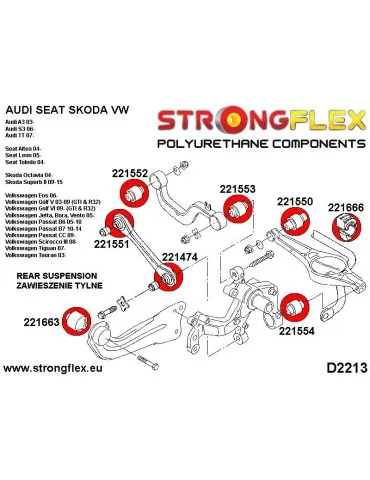 Silent block Polyuréthane Rotule de Direction Avant diamètre Arrière Audi Q3 8U / RSQ3 11-18