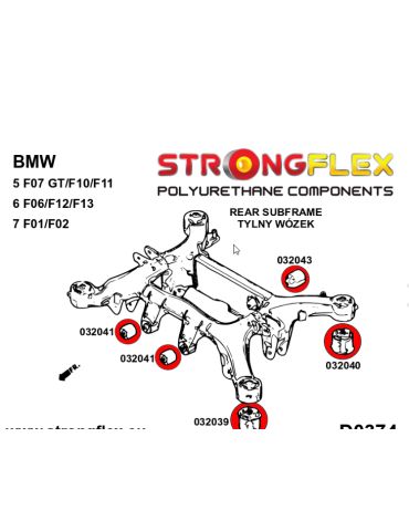  Silent block Polyuréthane Berceau  BMW Seria 5 VI (10-17) F10 / F11 Sedan xDrive
