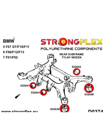  Silent block Polyuréthane Berceau  SPORT BMW Seria 5 VI (10-17) F10 / F11 Touring xDrive

