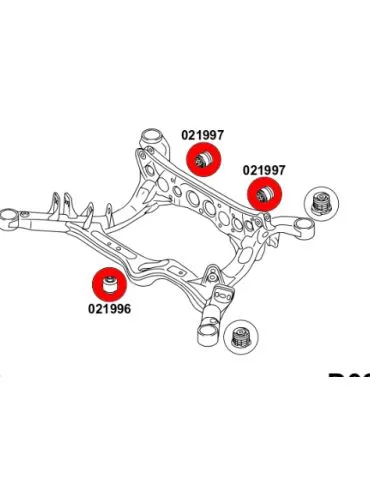 Silent block Polyuréthane différenciel Arrière Audi A6 C7 (11-18) Quattro & Allroad / S6 / RS6