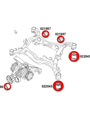 Silent block Polyuréthane différenciel Arrière Audi A6 C7 (11-18) Quattro & Allroad / S6 / RS6