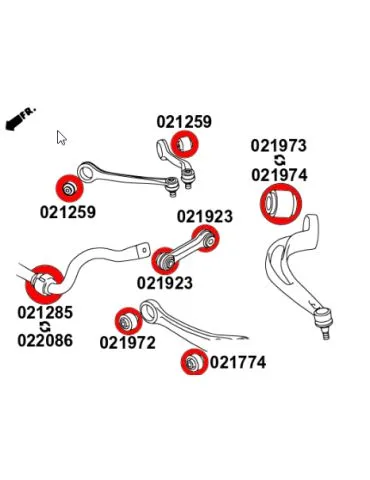 Silent block Polyuréthane SPORT Barre stabilisatrice Avant Audi A6 C8 (18-) Quattro / S6 / RS6