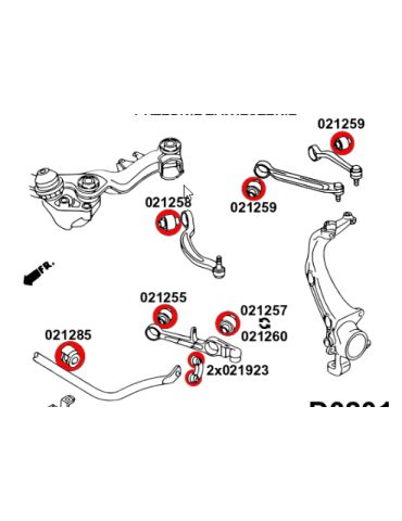 Silent block Polyuréthane SPORT Barre stabilisatrice Avant Audi A4 B9 (15-) Quattro / S4 / RS4
