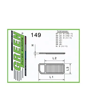 Filtre à air pour CITROEN C4 II (B7) 1,6L VTI 16V (120 cv) années 09/0812/10