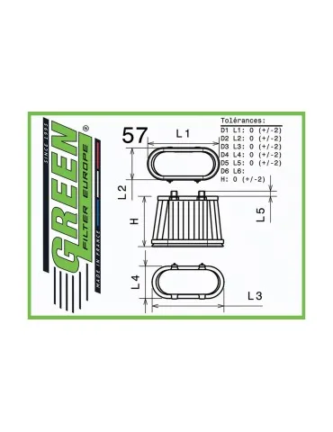 Filtre à air pour HUMMER H2 6,0L i V8 (325 cv) années 02