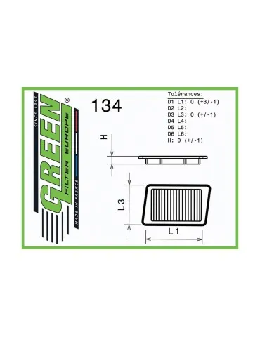 Filtre à air pour JEEP WRANGLER II (TJ) 2,4L i (143 cv) années 03