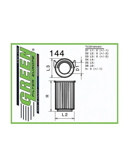 Filtre à air pour VOLKSWAGEN JETTA III 1,6L 16V (102 cv) années 07/05