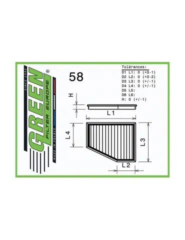 Filtre à air pour VOLVO V70 II 2,0L D4 (150 cv) années 03/15