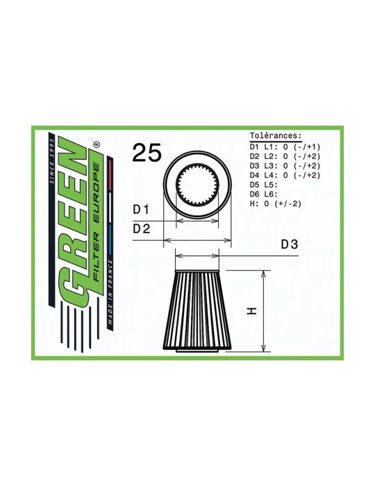 Filtre à air pour Power-Flow Bleu / Power-Flow Blue