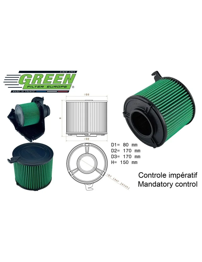 Filtre à air pour AUDI Q5 II (FYB) 40 TDI Mild Hybrid (204 cv) années 11/1906/25