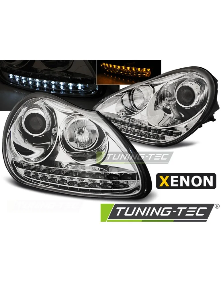 Phares au xénon chromés pour PORSCHE CAYENNE 02-06