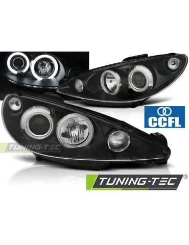 Phares noirs pour PEUGEOT 206 02