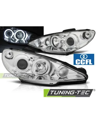 Phares chromés pour PEUGEOT 206 02