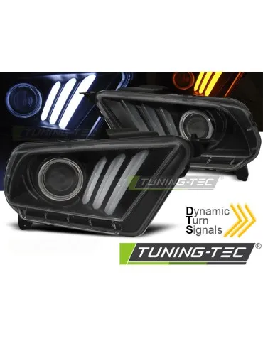 Phares à LED noirs pour FORD MUSTANG V 10-13