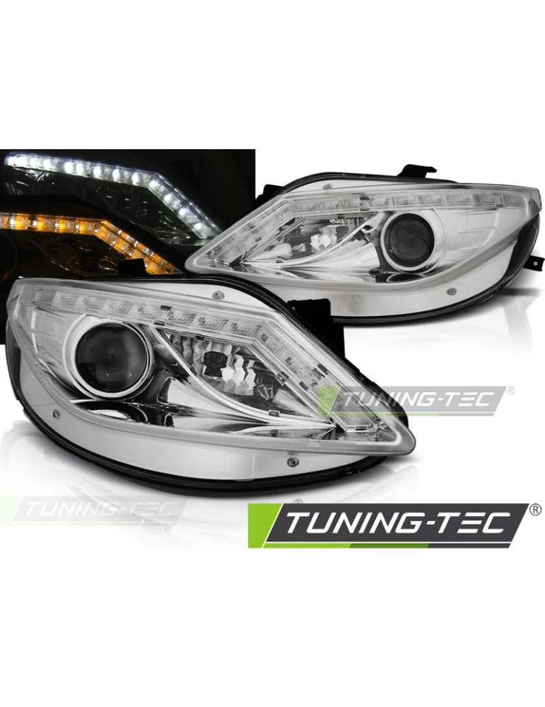 Phares à LED chromés pour SEAT IBIZA 6J 06.08-12